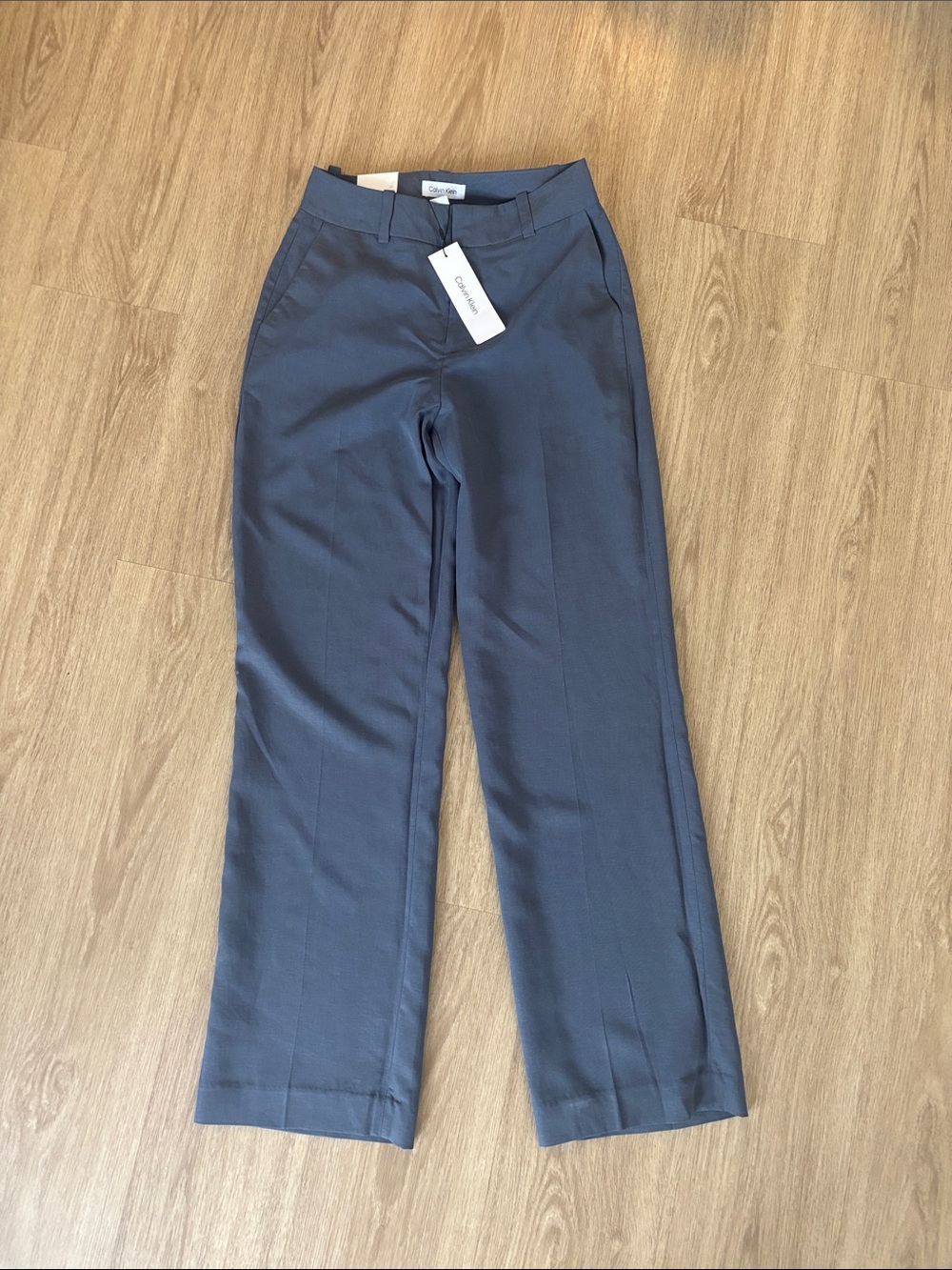 NWT Calvin Klein Navy Straight-Leg Trousers